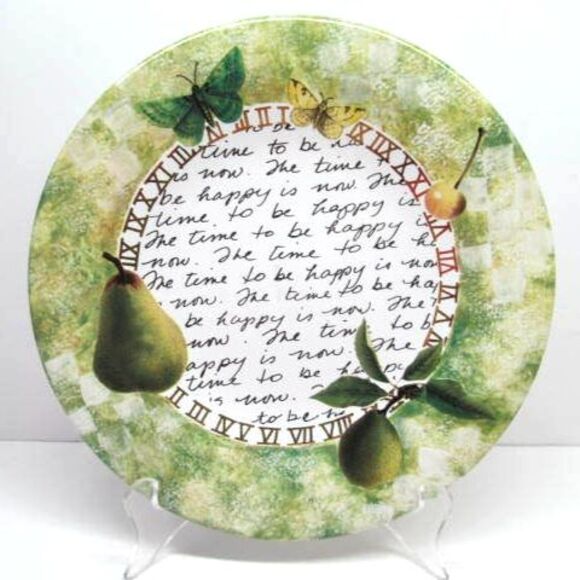 Barbara Wilson Porta Round The Clock 9" Plate The Time To Be Happy Portugal - Picture 1 of 12